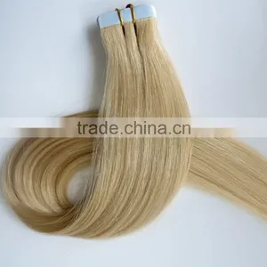 Top Quality Tape in Hair Extensions Human Hair 18 20 22 24inch 2g&2.5g/1pcs #60/Platinum Blonde Customized Color and Length thumbnail-1
