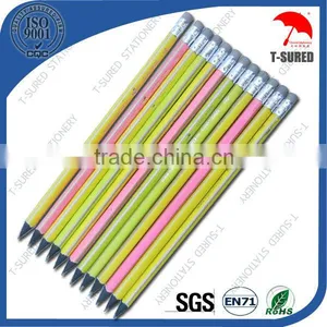 Black Wooden HB Stripe Pencil With Eraser thumbnail-1