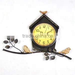 Antique Black Metal Bird Outdoor Garden Clocks thumbnail-1