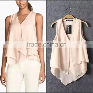 Concise Design Plain Color Elegant Design Chiffon Fabric Beach Tunic thumbnail-1