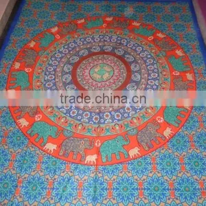 Circle Round Printed Elephant Tapestries thumbnail-1