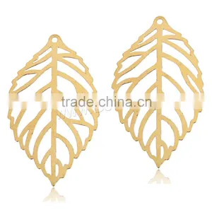 High Quality Plating Brass Leaf Pendants thumbnail-2