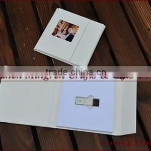 Wedding Leather Fabric Linen USB Box thumbnail-1