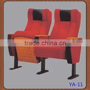 Fabric Auditorium and Hall Seating Church Chair With Wood Armrest YA-11 thumbnail-1