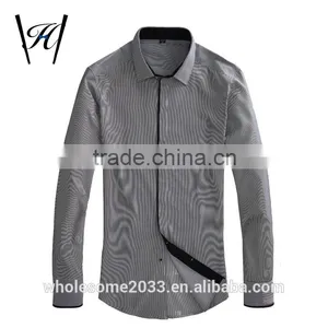 Black and White Striped Discount Button Mens Dress Shirts thumbnail-3