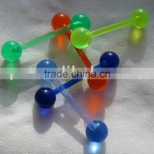 Body Piercing Jewelry->UV Flexible Tongue Ring thumbnail-1