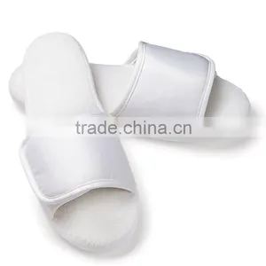 Open Toe Fabric Slippers/ Spa Slippers/white Slippers for Hotel thumbnail-1