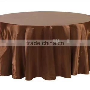 Chocolate Satin Round Table Linen/table Cloth for Weddings thumbnail-1