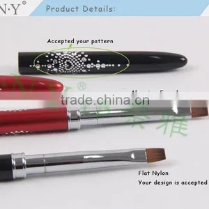 ANY Professional Nail Artist Using Nail Art Beauty Design Metal Handle UV Gel Flat Nail Brush Nylon Hair thumbnail-3