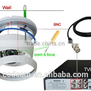 720P HD CCTV TVI Camera 2.8-12mm Varifocal Lens Zoom and Focus Digital Vandalproof Indoor IR Night Vision Secueity Camera System thumbnail-3