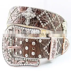 Rhinestone Leather Belt for Jeans thumbnail-1