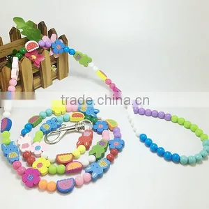 New Pet Colored Beaded Leashes Strawberry Decoration Fashion Personalized Training Rope thumbnail-1