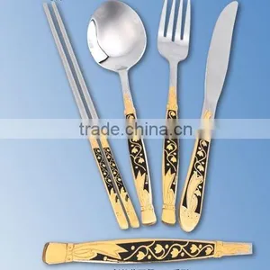 2015 Wholesale Metal Fork Spoonset With Gift Box Ceramic/kinds of Spoon and Fork Metal/disposable Plastic Spoon and Fork thumbnail-3