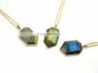 Labradorite Gemstone Gold Chain Necklace 2016 thumbnail-1