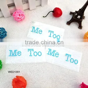 ME TOO Acrylic Rhinestone Letter Sticker for Wedding Shoe thumbnail-1
