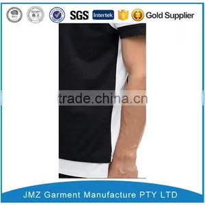 Customized Longline T-Shirt With Monochrome Cut And Sew Detail And Contrast Hem thumbnail-3