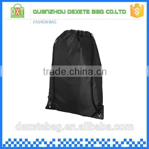 Promotional Cheap Polyester Black Drawstring Bag Custom thumbnail-1