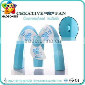 New Design M Shape Usb Mini Battery Charger Electric Table Fan Toys for Kids thumbnail-3
