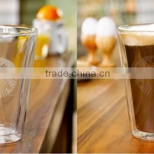 Cone-shaped Glass Cup/ Starbucks Double Layer Glass Cup thumbnail-2