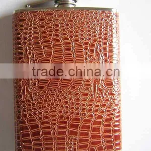 Hip Flask Leather Wrapped Gentleman Favourite Mini Flask OEM Welcome Flask thumbnail-1
