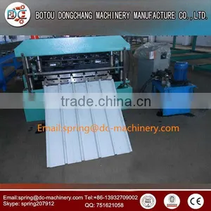 CNC Trapezoidal Profile Color Steel Roof Panel Single Cold Roll Forming Machine thumbnail-4