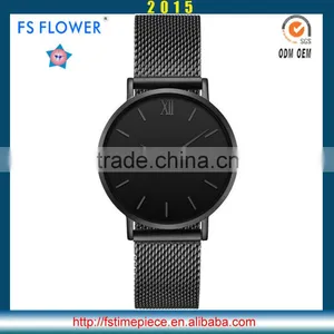 FS FLOWER - 2015 Hot Sell Boy Men Watch Stainless Steel Case Mesh Band Watch Vogue Quartz Watch thumbnail-1