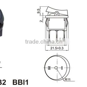 Waterproof Mini Rocker Switch,on-off 6pins Nylon Pa66 Material Rocker Switch thumbnail-3