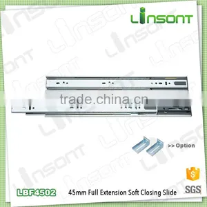 OEM Factory 45mm Soft Closing Drawer Slide Furniture Hardware Telescopic Slide thumbnail-1