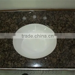 LOW PRICE!Wholesale Baltic Brown Bathroom Vanity Top With Single/Double Under Mount Sink In Stock thumbnail-2