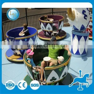 Outdoor Playground Machine Kids Games Tea Cup Ride!!! Amusement Park Ride Rotary Tea Cup Ride for Sale thumbnail-5