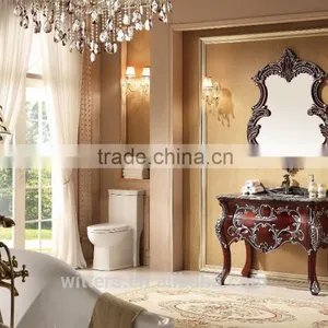 Single Bowl Bathroom Vanity Decorated by Hand Carving and Painting in Silver WTS827 thumbnail-1