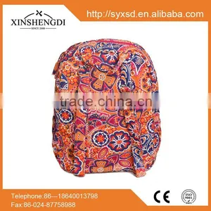 New Design Cotton Colorful Quilted Pattern Zip Supreme Backpack thumbnail-3