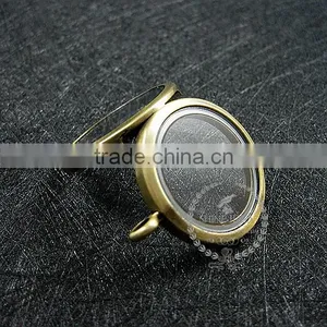 30mm Bronze Vintage Style Alloy Round Photo Locket Vintage Style Fold Photo Locket Pendant Charm 1111049 thumbnail-3