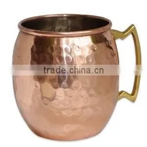 MOSCOW MULE/ BEAR MUGS/COPPER MUGS/SMOOTH PURE COPPER MUG WITH BRASS HANDLE & NICKLE LINED INSIDE thumbnail-1