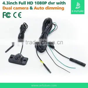 4.3inch Rearview Mirror Car Video Recorder 1080p hd Dual Lens Car Dvr Camera Recorder thumbnail-6