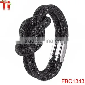 2016 New Mesh Magnetic Resin Material Stardust Bracelet Jewelry Black thumbnail-2