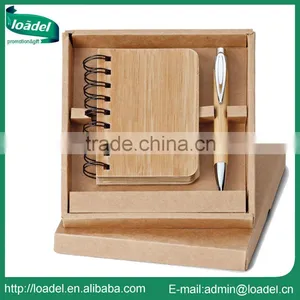 Customized Logo Mini Bamboo Notebook With Pen thumbnail-1
