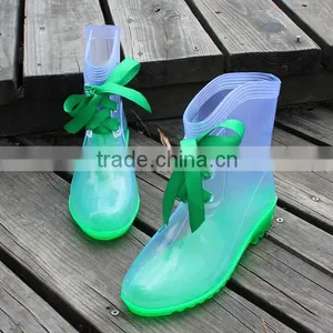 Korean Style Vogue Adult Galoshes Women Fashion Rainboots,PVC Rainshoes thumbnail-3