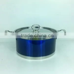 10pcs Non-Stick Cookware Set Camping Double Handle Cookware Set Of Colorful Stainless Steel Pot thumbnail-1