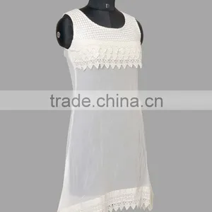 Girls Embroidery Top With White Lace thumbnail-2