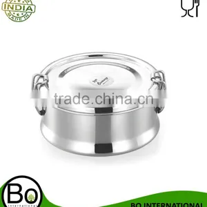 Stainless Steel Double Layered Round Lunch Box thumbnail-2
