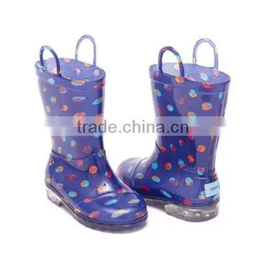 Boys Clear PVC Rain Boots With Handle thumbnail-4