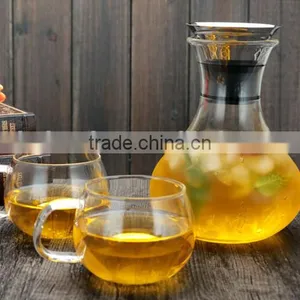 Glass Water Carafe With Stainless Steel Lid, Glass Iced Tea Pitcher With Glass Set thumbnail-3