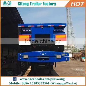 Durable 20ft 40ft Container Transport Semi Trailer 30 Ton Low Flatbed Semi Trailer thumbnail-3