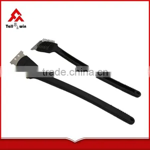 Plastic Handle BBQ Double-side Grill Cleaning Brush With Scraper thumbnail-4