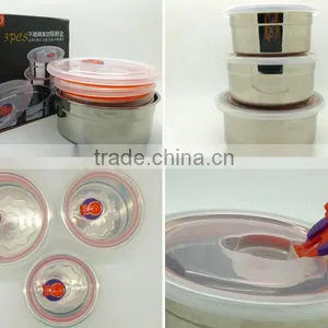 Stainless Steel Non-magnetic Fresh Keeping Box 3pcs Set thumbnail-1