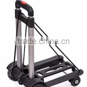 Upgrade Folding Shopping Cart With 4 Wheels/Lightweight Aluminum Cube Folding Luggage Cart/ Portable Hand Trolley thumbnail-2