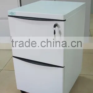 Steel 3 Drawers Movable Cabinet Mobile Pedestal With Plastic Top thumbnail-3