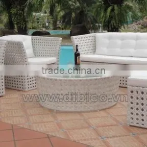 Modern Design White Rattan Outdoor Furniture Wicker Sofa thumbnail-2