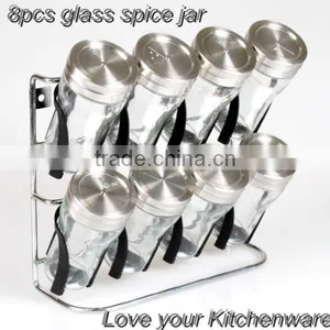 6pcs Oval Spice Jar Set With Metal Rack thumbnail-5